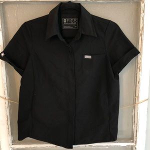 Figs Button Up Scrub Top